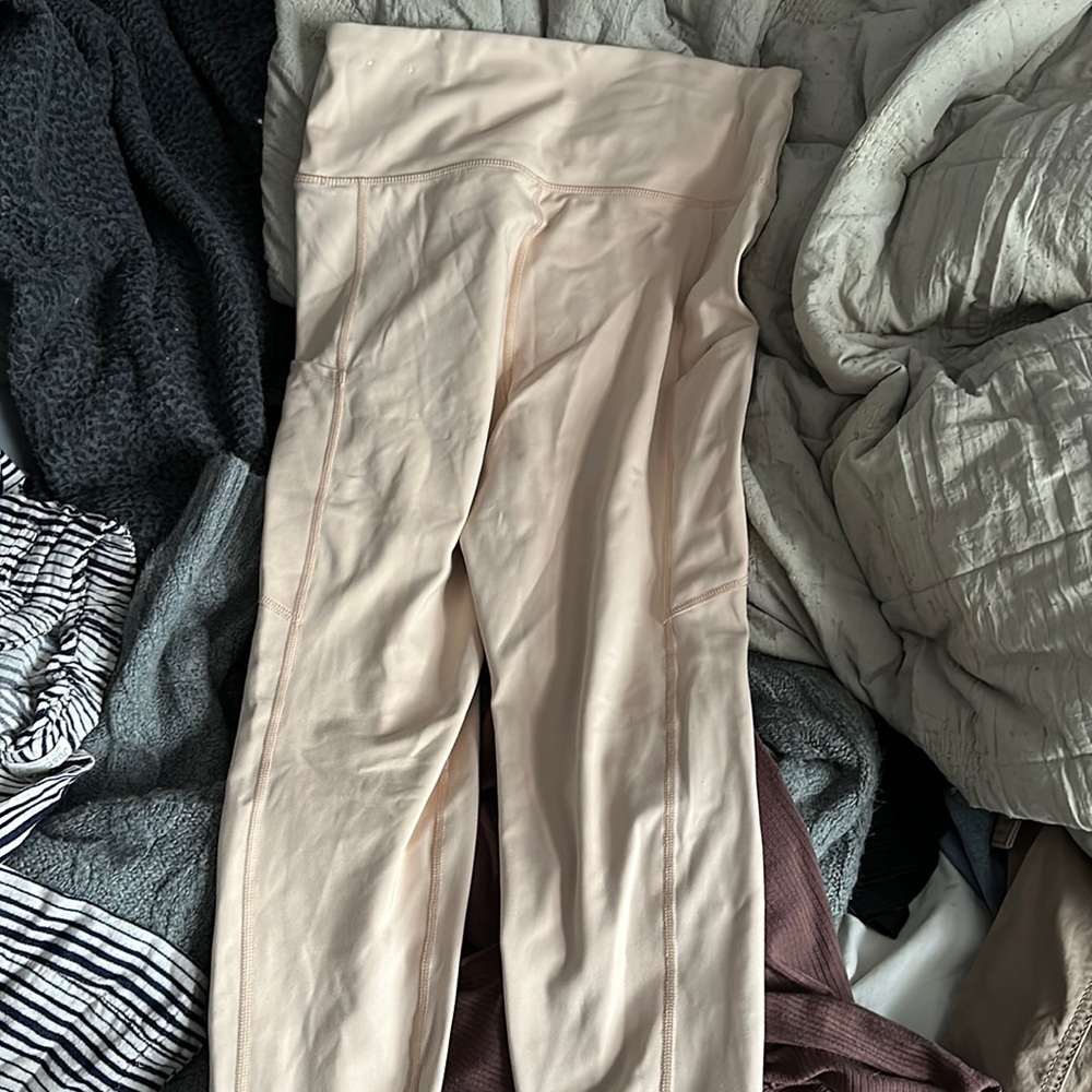 nude colored leggings, large; american eagle
